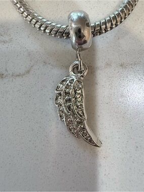 Silver Angel Wing Charm